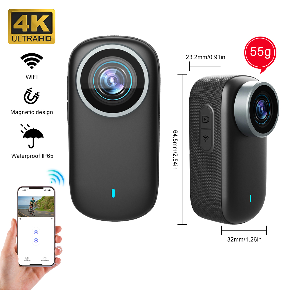 Webcam 4K - WiFi 4K Mini cámara de pulgar