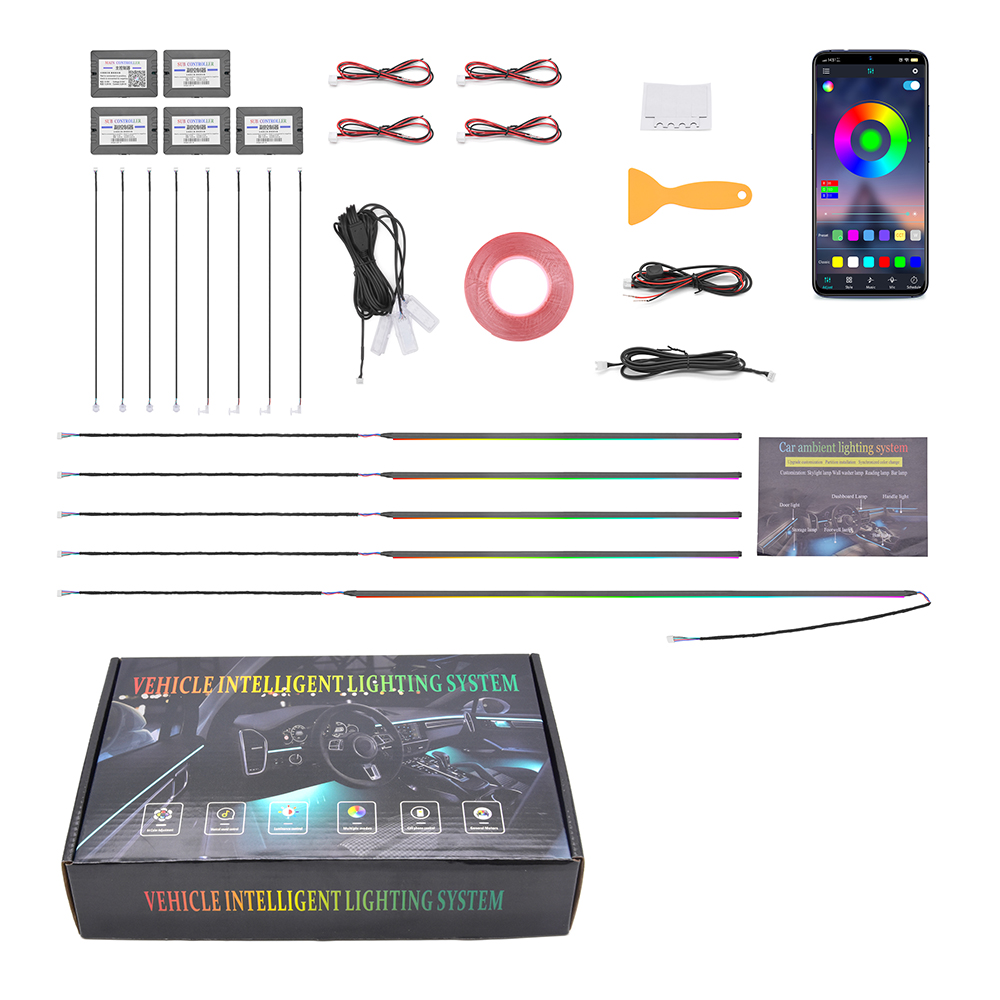 Rgb Light Strip - Kit de Luces Ambientales para Auto,