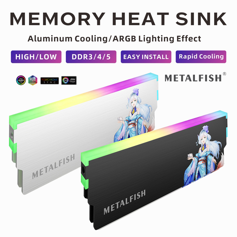 Pc Gaming Ddr3 - Disipador de calor METALFISH DRAM 5V-3PIN