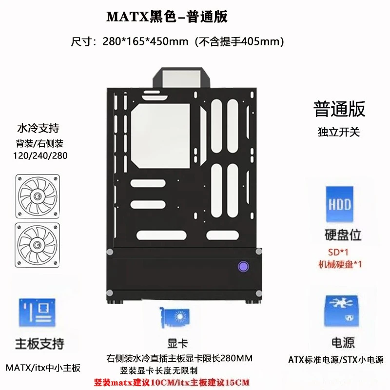 Chasis Abierto 240/360 Refrige - Pc Gaming Case reseña y precio