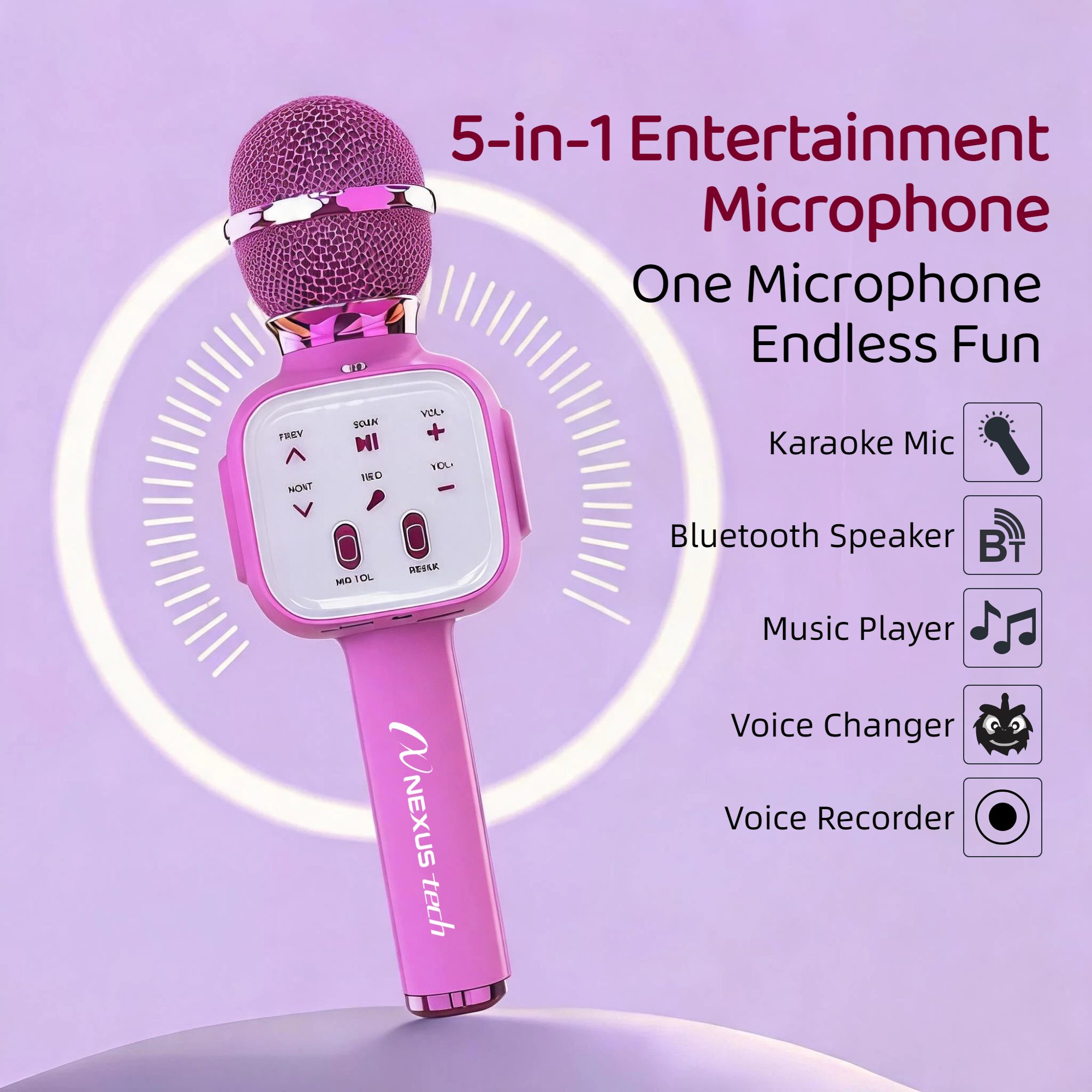 Micrófono de karaoke inalámbri - Rgb Light Strip reseña y precio