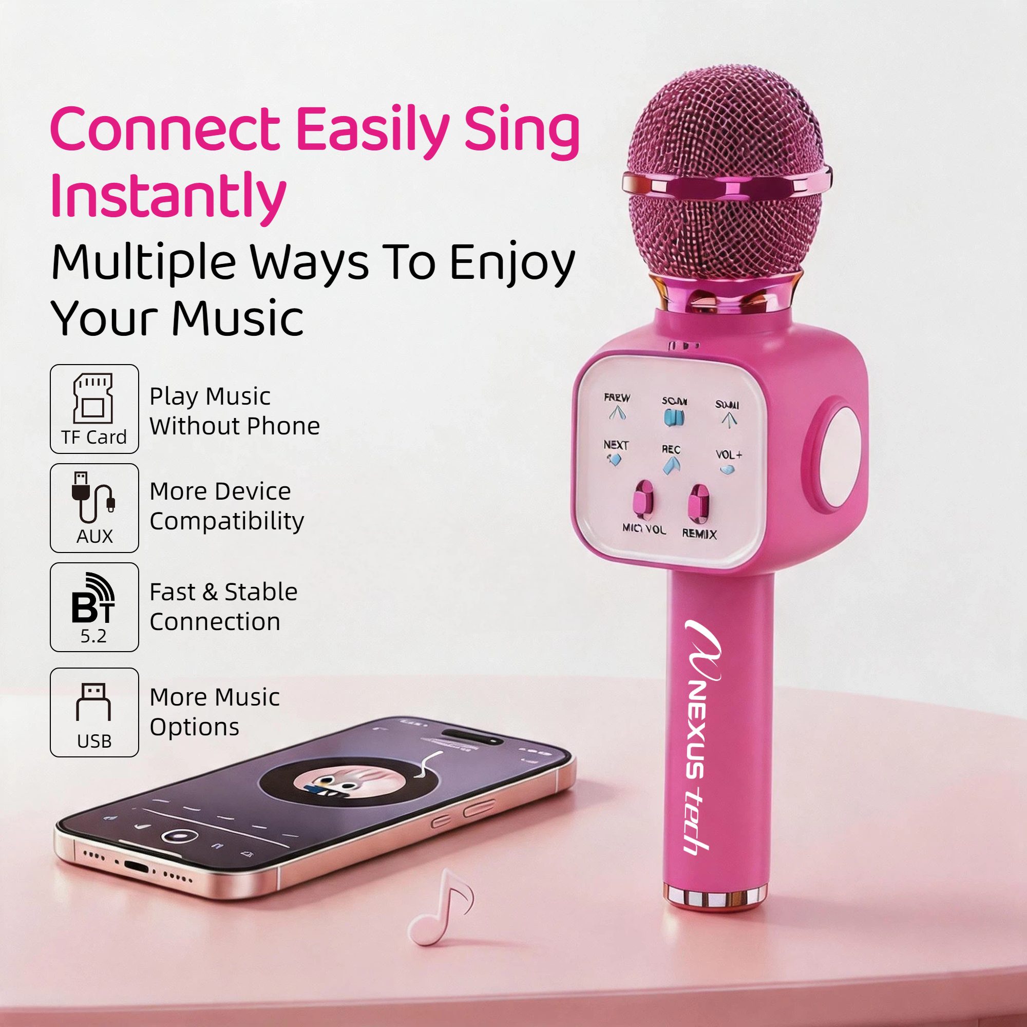 Micrófono de karaoke inalámbri - Rgb Light Strip reseña y precio