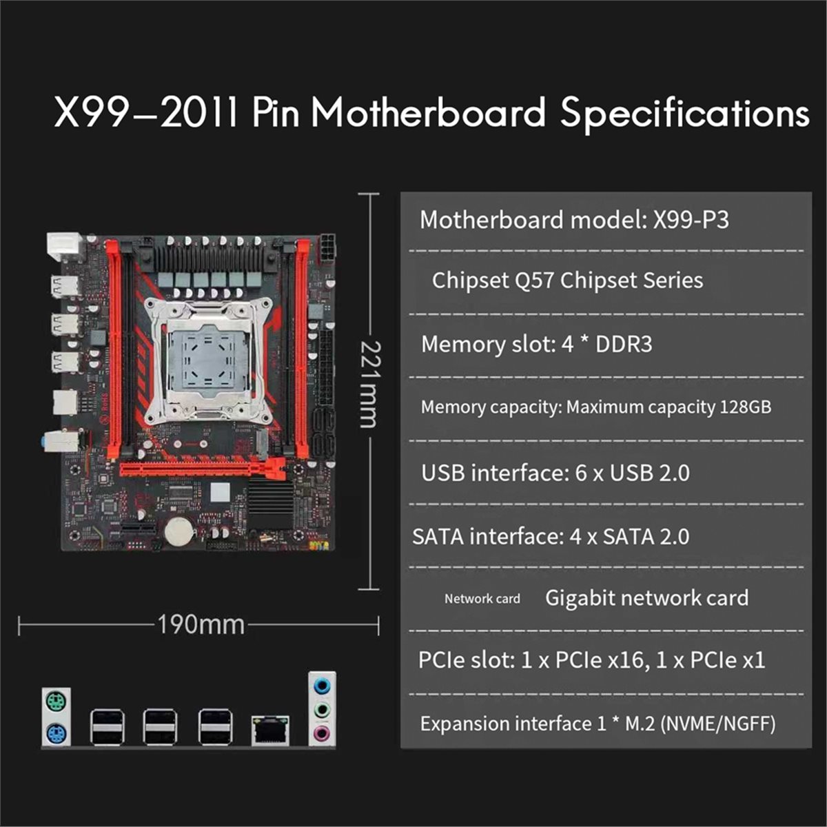 (A01R) Placa base X99 P3 LGA20 - Pc Gaming Ddr3 reseña y precio