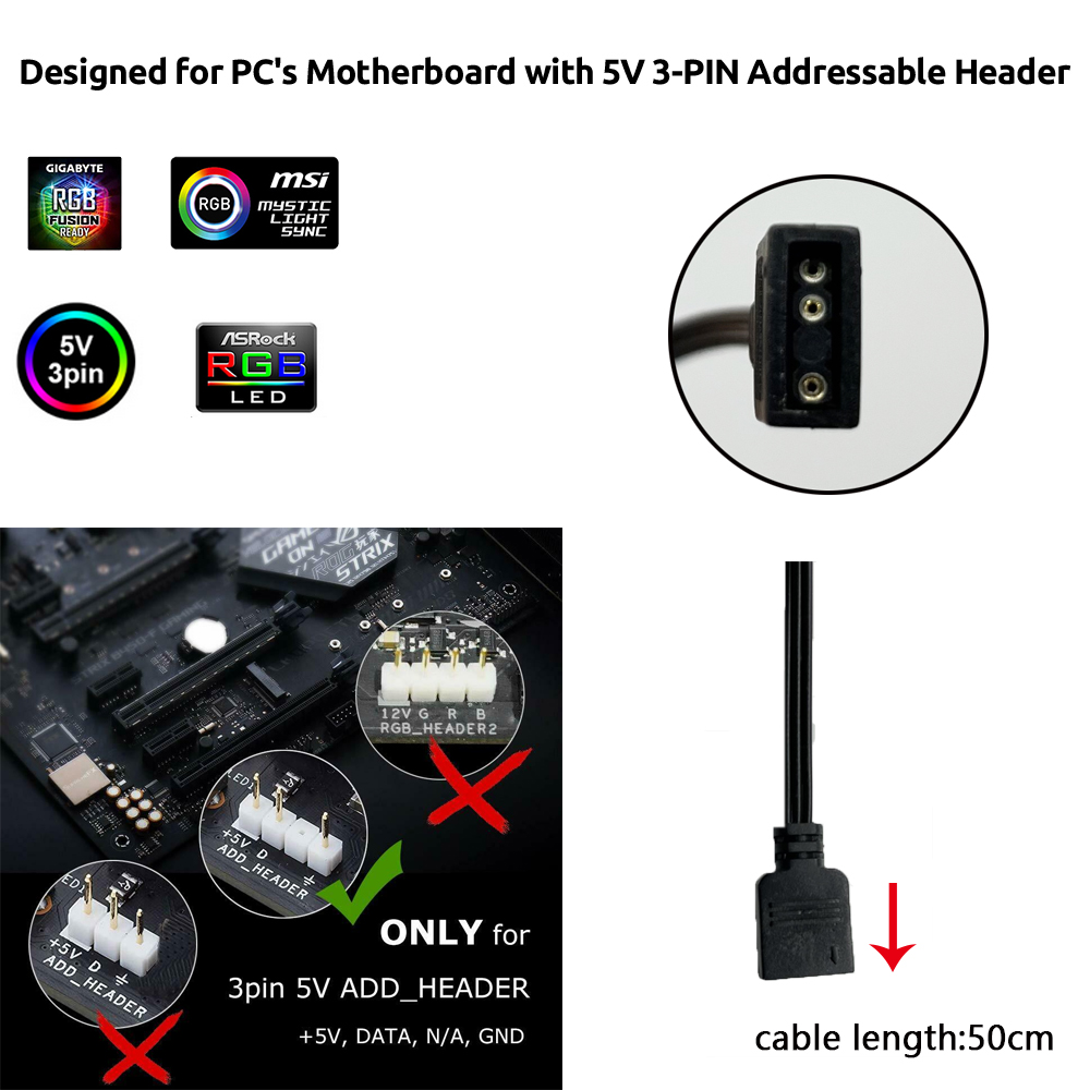 Conector ARGB de 3 Pines y 5V  - Rgb Light Strip reseña y precio